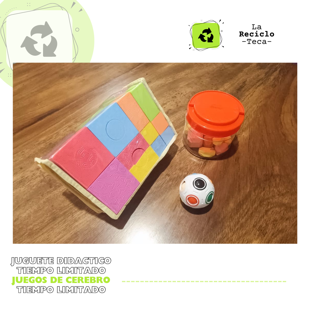 Juguetes Montessori - 2da Mano - Bloques, Bola rompecabeza, piedas madera.